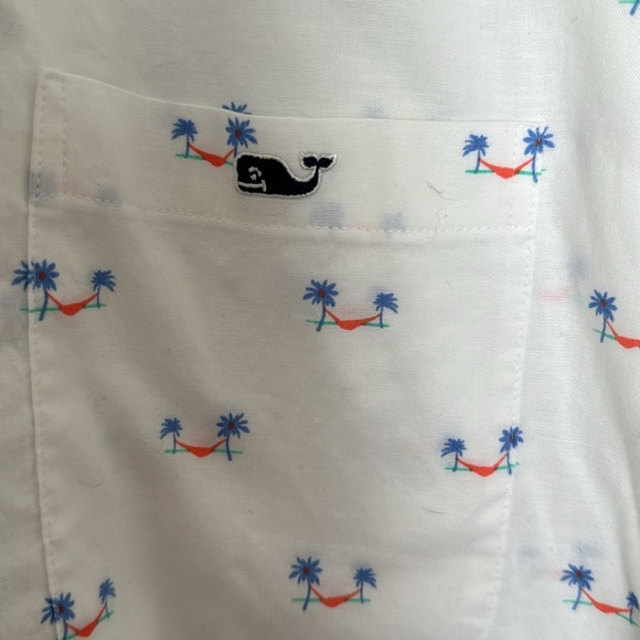 Men’s vineyard vines, classic fit short sleeve shirt, palm, and hammock XL NWT - Picture 4 of 6